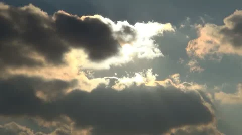 Clouds, Sun through Clouds, Backgrounds Stock Footage
