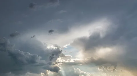 Clouds sunbeams time lapse 4K Stock Footage 40431165