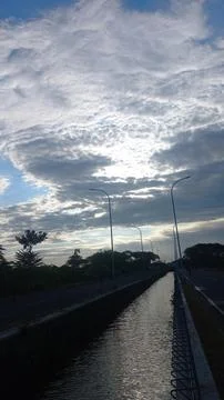 Clouds, sunlight, and rivers Stock Photos