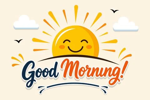 Clouds sunrise illustration and text Illustration