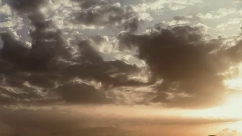 Clouds sunrise timelapse in motion control pan Stock Footage 75126320
