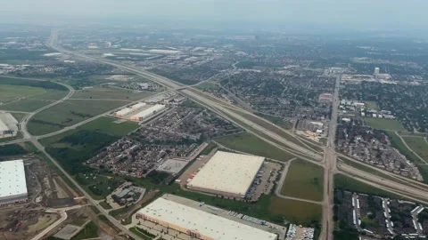 Clouds at sunset aerial view over Dallas Stock Footage 158707524