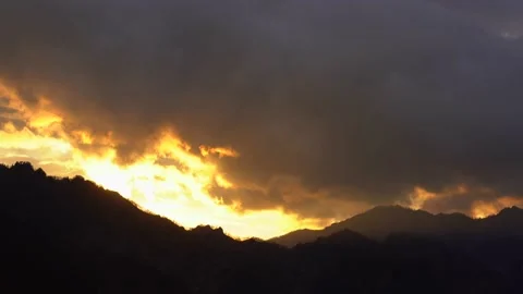 Clouds Sunset Altay Mountains 4K Stock Footage 168991668