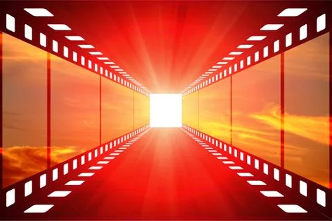 Clouds at sunset cinema pattern Stock Illustration