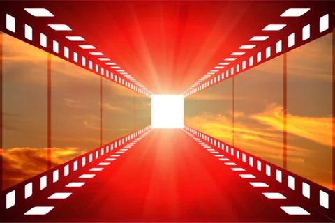 Clouds at sunset cinema pattern Illustrazione stock