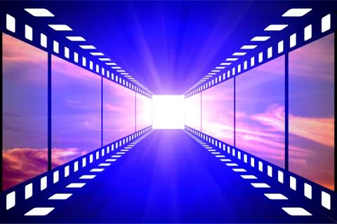 Clouds at sunset cinema pattern Stock Illustration