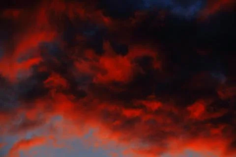 Clouds at sunset in early spring Stock Photos