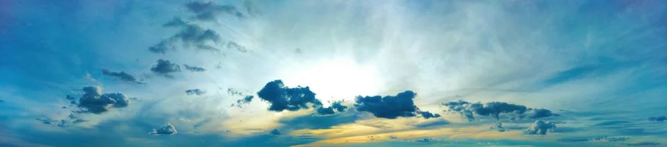 Clouds at sunset heaven pattern. cloud space large size background. Fotos Stock