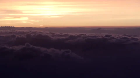 Clouds Sunset Horizon From Airplane Stock Footage 40752851