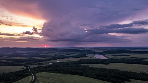 Clouds sunset hyperlapse Video stock 246583837