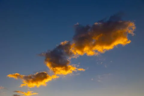 Clouds at sunset. Orange clouds at sunset or sunrise with clear sky Foto stock