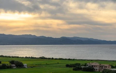 Clouds sunset over the mountains and the Mediterranean sea in Cyprus 1 Stock Photos