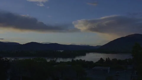 Clouds at sunset over North Thompson River and Kamloops, B.C.,timelapse Stock Footage 153118923
