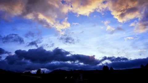 Clouds at Sunset in Pastel Colours Sky with Clouds Weather Nature Blue Clouds Stock Footage 250267622