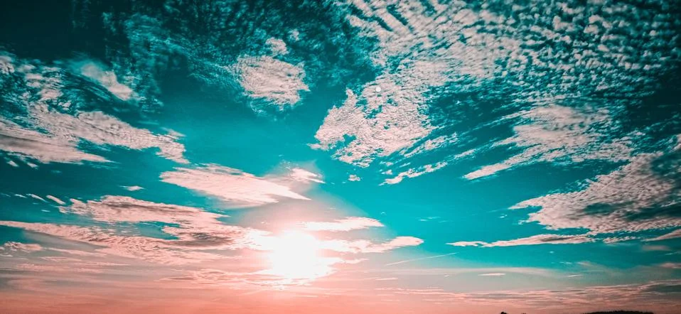 Clouds, sunset. Stock Photos