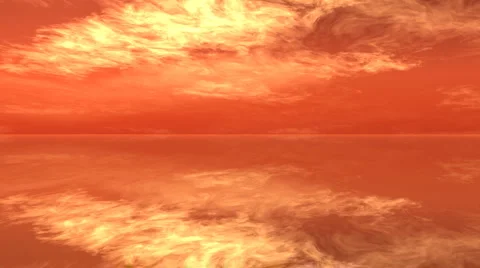 Clouds - sunset reflection4 red Stock Footage 1089434