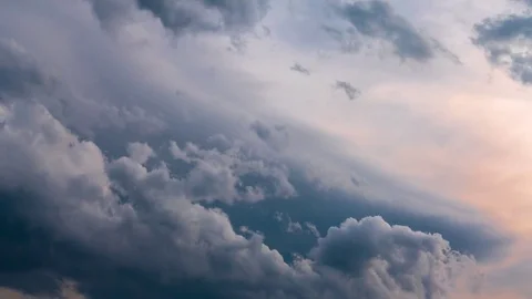 Clouds at sunset, time lapse, video Stock Footage 72833679