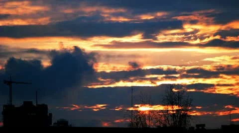 Clouds. Sunset. Timelapse. Stock Footage 10883556