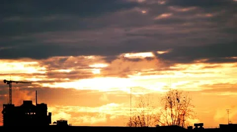 Clouds. Sunset. Timelapse. Video stock 10883587