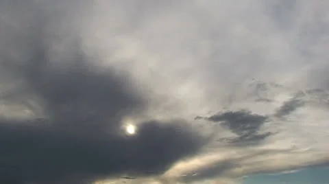 Clouds swallow Sun, time lapse Stock Footage 23179484