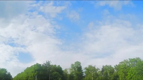 Clouds Swim Over sunny Summer Park Timelapse 動画素材 78019138