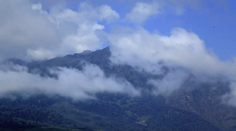 Clouds Swirling Around Mt. Meru Timelapse Stock Footage 42399735