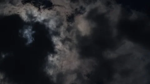 Clouds swirling in front of eclipse Stock Footage 79202723