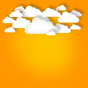 Clouds, symbol or data computing as connectivity, social media or digital in Fotos Stock