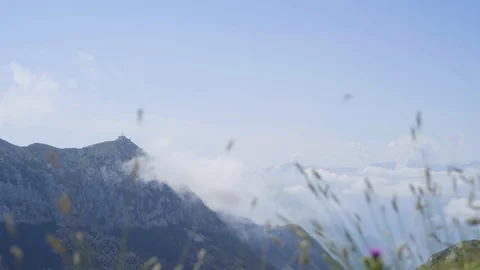 Clouds on thee top of mountains Stock Footage 115480708