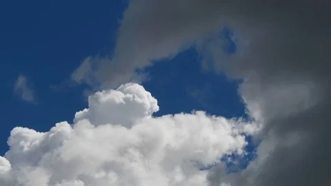 Clouds thicken. White and black clouds. Summer. Time lapse Stock Footage 77183489