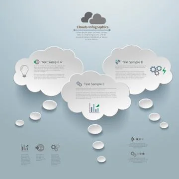 Clouds Thinking Infographic Background Illustrazione stock