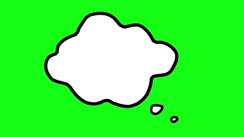 Clouds of thoughts on a green background. An idea appears in thoughts. Cartoon Stock Footage 136046371