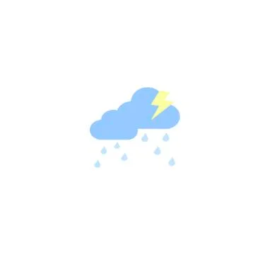 Clouds, thunderstorm and rain vector icon isolated Stock Illustration