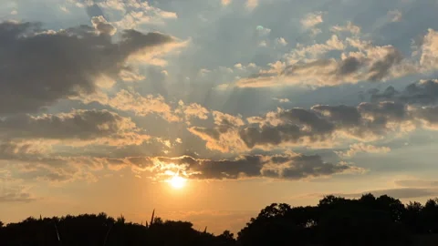 Clouds, time-laps, sunset, sedge, reed, silence, summer, murmur of water, flow Stock Footage 158156414