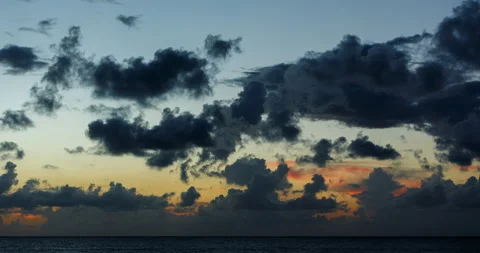 Clouds time lapse at the beach in aguadilla, Puerto Rico Stock Footage 137835096