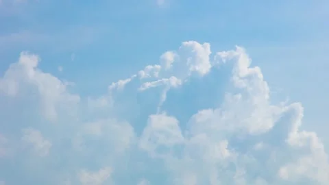 Clouds Time Lapse in Bright Blue Sky Floating Fluffy Cumulus Video stock 341367103