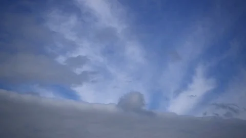 CLOUDS TIME LAPSE, BUILDING MOTION CLOUD WITH BLUE SKY Stock Footage 114317476