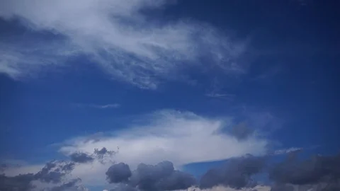 CLOUDS TIME LAPSE, BUILDING MOTION CLOUD WITH BLUE SKY. Puffy fluffy white Vídeos de archivo 122395994