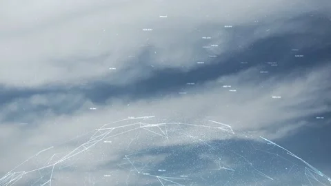 Clouds time lapse with cyberspace sphere motion Vídeos de archivo 231899592