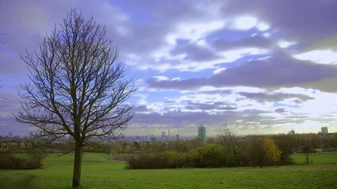 Clouds time lapse in Hampstead Heath Stock Footage 70115303