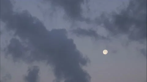 Clouds Time Lapse Moon Stock Footage 200849720