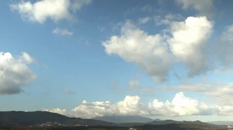 Clouds Time-Lapse with Mountain Stock Footage 37789780