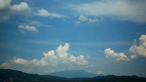 Clouds Time-Lapse with Mountain Stock Footage 39943950