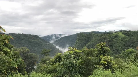 Clouds time lapse. Mountain valley landscape Stock Footage 157550176
