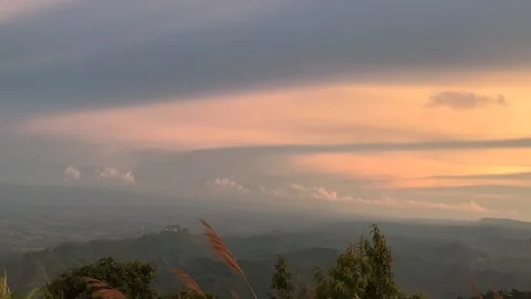 Clouds time lapse. Mountain valley landscape Stock Footage 157551518