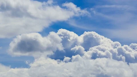 Clouds time lapse moved by energy of wind in sunny day outdoor Stock Footage 83263949