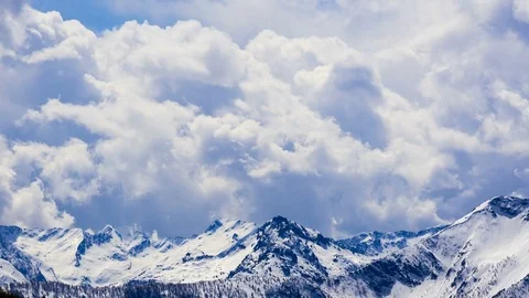 Clouds time lapse moved by energy of wind in sunny winter day outdoor Stock Footage 83264253