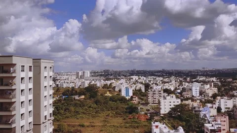 Clouds time lapse over Indian city Bangalore Stock Footage 223740786