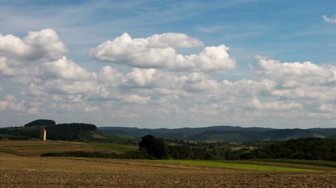 Clouds time lapse over rural landscape Stock Footage 44174080