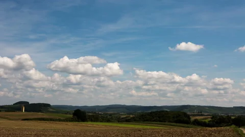 Clouds time lapse over rural landscape Stock Footage 44182755